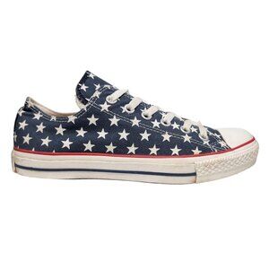 Converse Chuck Taylor All Star Shoes Womens Blue Star Print Double Tongue Size 8